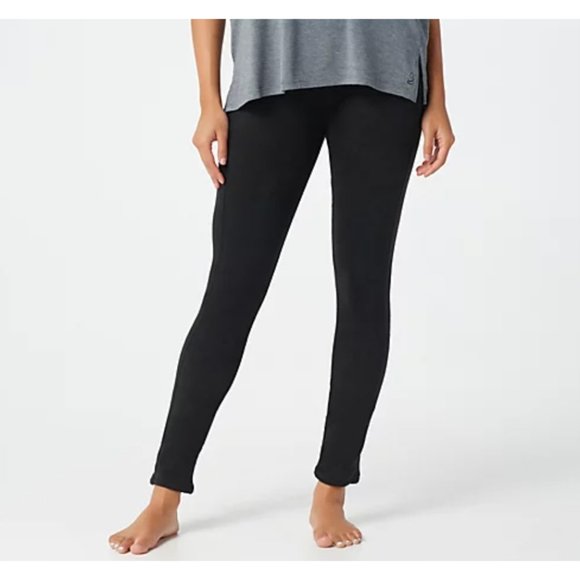 Cuddl Duds Fleecewear Stretch Leggings Black Size Small - Picture 1 of 6